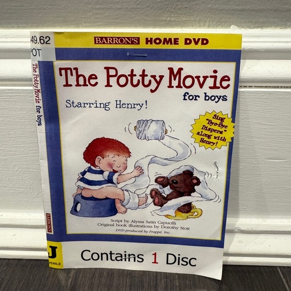 Barron’s Other - The Potty Movie for Boys DVD- Comes with Disc and Paper to Show Details- NO CASE